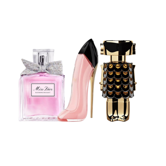 Pack 3 perfumes - Carolina Rosa, Fame y Miss Dior Blooming - 100ML