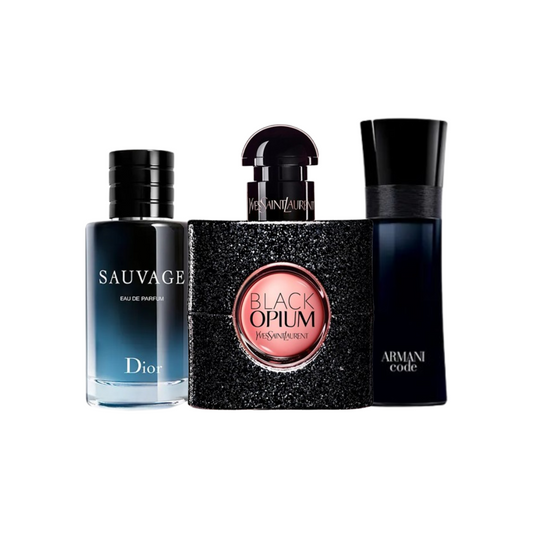 Pack 3 perfumes - Dior Sauvage, Armani Code y Black Opium - 100ML