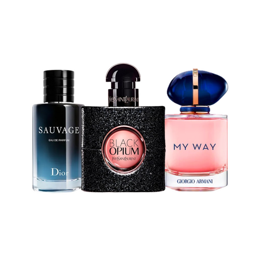Pack 3 perfumes - Dior Sauvage, My Way y Black Opium - 100ML